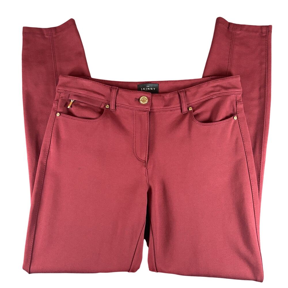 WHBM The Skinny Size 4 Burgundy Wine Stretch Pants